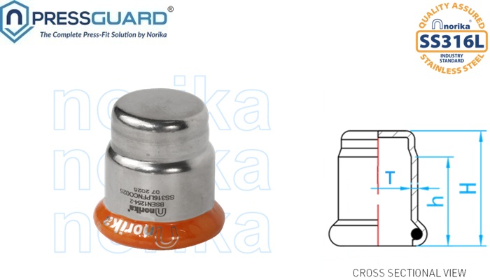 Stainless Steel 316L Press Fit End Cap